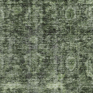 HomeRoots 8' X 10' Artichoke Green & Gray Damask Area Rug - Washable, UV-Protected, Durable for High-Traffic Homes 686745