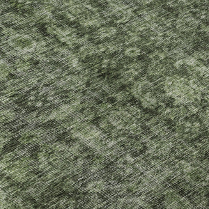 HomeRoots 9' X 12' Artichoke Green & Gray Damask Washable Area Rug - Durable, Stylish, UV Protected Design 686746