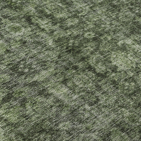 HomeRoots 9' X 12' Artichoke Green & Gray Damask Washable Area Rug - Durable, Stylish, UV Protected Design 686746