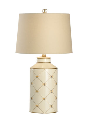 Chelsea House Queen Bee Hand-Painted Lamp With Gold Accents, 29" Elegant Cream Accent Lighting For Bedside & Console 68675