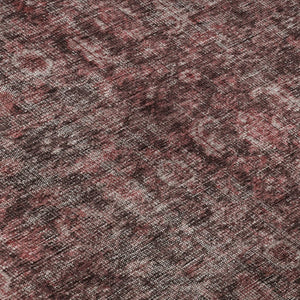 HomeRoots 8' Pink and Mauve Damask Washable Round Rug – Durable, UV-Protected, Elegant Design for Every Room 686750