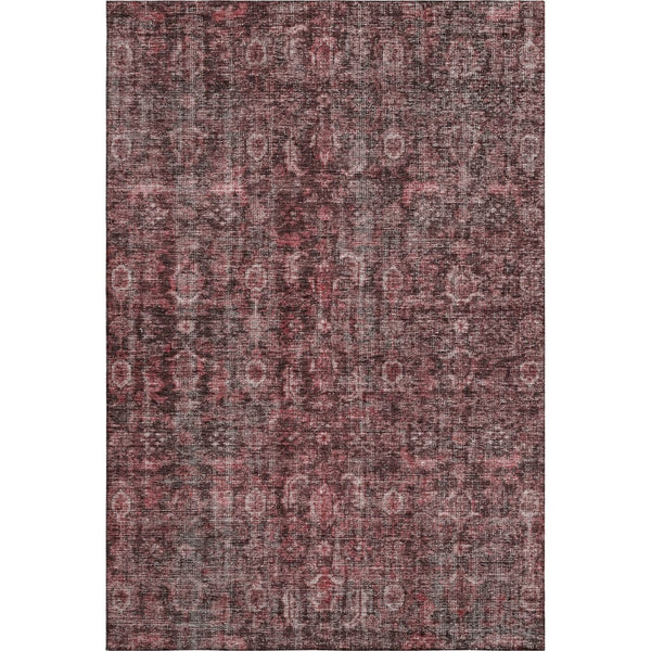 HomeRoots 9' X 12' Pink And Mauve Damask Rug - Elegant, Washable, UV-Protected, Perfect for Homes with Kids & Pets! 686752