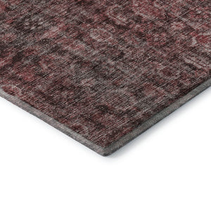 HomeRoots 9' X 12' Pink And Mauve Damask Rug - Elegant, Washable, UV-Protected, Perfect for Homes with Kids & Pets! 686752