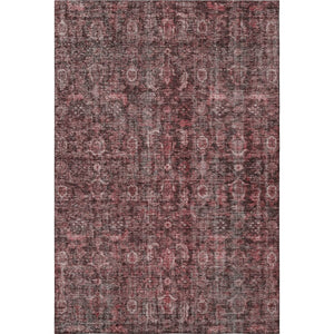 HomeRoots 10' X 14' Elegant Pink & Mauve Damask Area Rug - Washable, UV Protected, Stain Resistant Design 686753