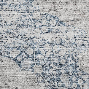 HomeRoots 8' X 10' Medallion Area Rug in Blue & Beige - Washable, UV Protected, Stain Resistant for Busy Homes 686757