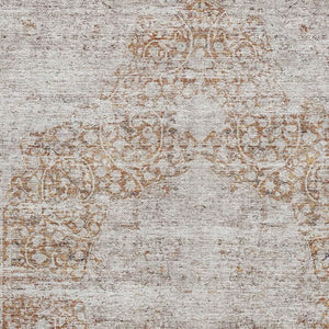 HomeRoots 5' X 8' Copper Medallion Area Rug - Washable, UV Protected, Stain Resistant for Stylish Homes 686761