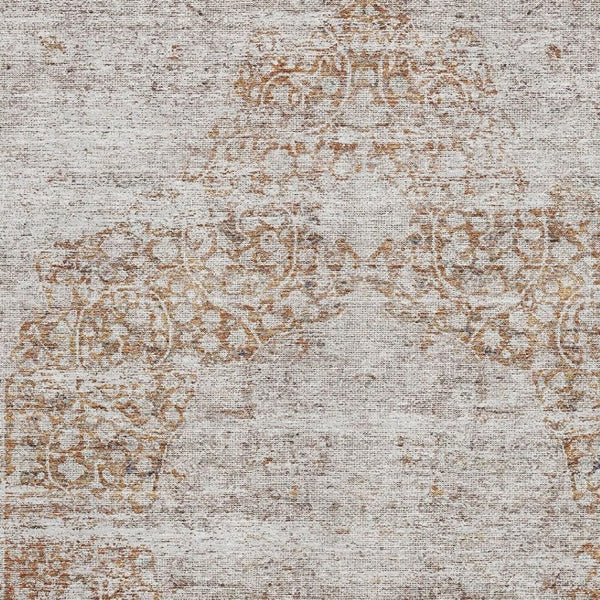 HomeRoots 5' X 8' Copper Medallion Area Rug - Washable, UV Protected, Stain Resistant for Stylish Homes 686761