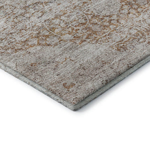 HomeRoots 8' X 10' Copper and Beige Medallion Area Rug - Washable, UV Protected, Stain Resistant for Homes 686763