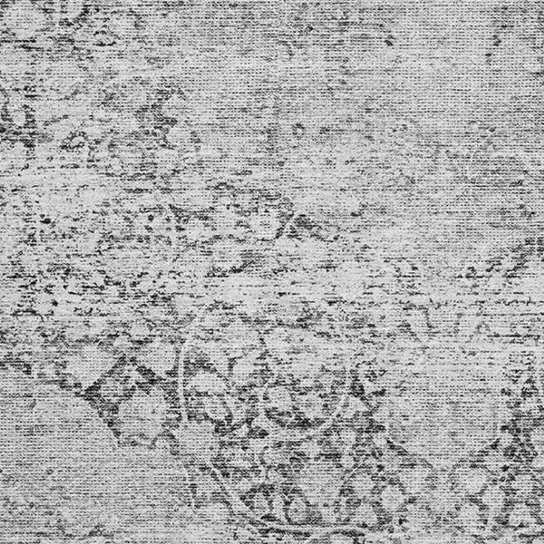 HomeRoots 9' X 12' Gray And Silver Medallion Area Rug - Washable, Stain Resistant, UV Protected for Durability 686770