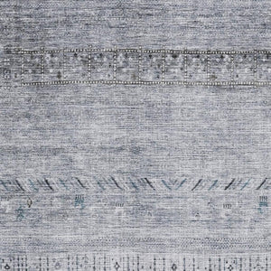 HomeRoots 8' X 10' Stylish Blue, Brown & Silver Geometric Washable Area Rug with UV Protection for Busy Homes 686775