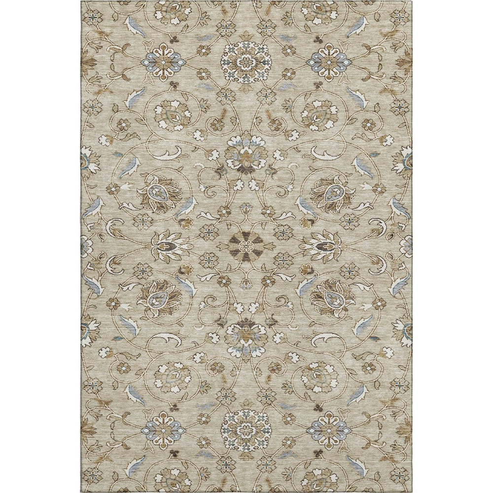 HomeRoots 8' X 10' Moroccan-Inspired Washable Area Rug in Beige, Gray, Ivory - UV Protected & Stain Resistant 686793