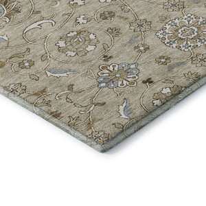 HomeRoots 8' X 10' Moroccan-Inspired Washable Area Rug in Beige, Gray, Ivory - UV Protected & Stain Resistant 686793