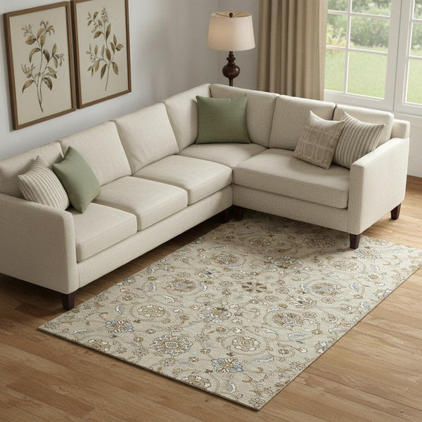HomeRoots 9' X 12' Beige Gray Ivory Moroccan Washable Area Rug - Stylish, Durable, Stain Resistant & UV Protected 686794