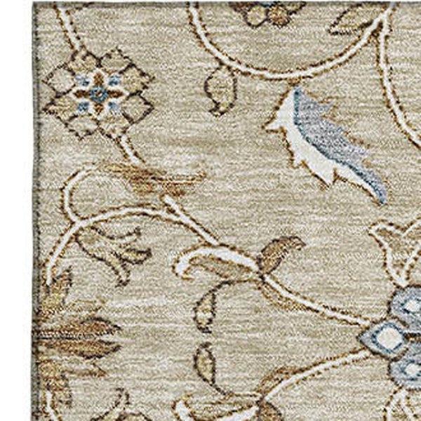 HomeRoots 9' X 12' Beige Gray Ivory Moroccan Washable Area Rug - Stylish, Durable, Stain Resistant & UV Protected 686794