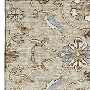 HomeRoots 10' Moroccan-Inspired Beige Gray Ivory Washable Area Rug with UV Protection for High-Traffic Homes 686795