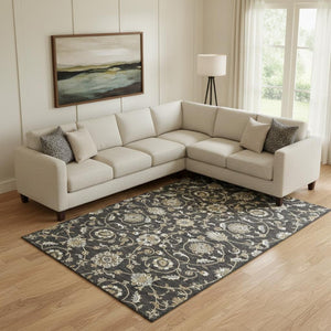 HomeRoots 10' Moroccan Washable Area Rug in Black, Ivory & Gray - UV Protected, Durable & Stylish Design 686801
