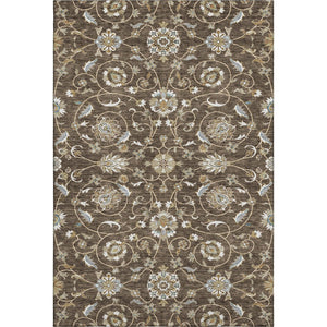 HomeRoots 5' X 8' Moroccan Washable Area Rug in Chocolate, Ivory & Gray with UV Protection for High-Traffic Areas 686803