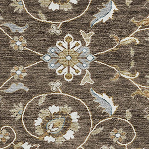 HomeRoots 5' X 8' Moroccan Washable Area Rug in Chocolate, Ivory & Gray with UV Protection for High-Traffic Areas 686803