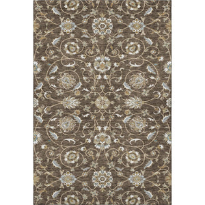 HomeRoots 5' X 8' Moroccan Washable Area Rug in Chocolate, Ivory & Gray with UV Protection for High-Traffic Areas 686803