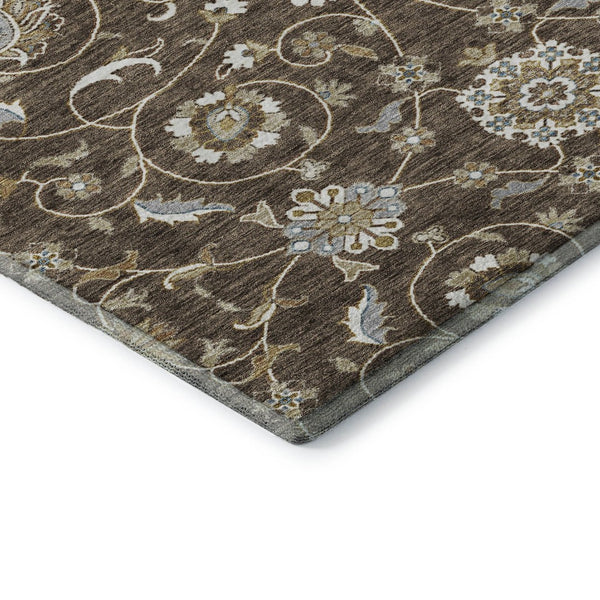 HomeRoots 10' X 14' Moroccan Area Rug in Chocolate, Ivory & Gray – Washable, UV Protected, Stylish Home Accent 686807