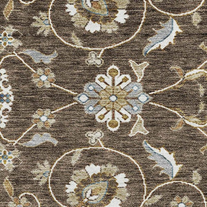 HomeRoots 10' X 14' Moroccan Area Rug in Chocolate, Ivory & Gray – Washable, UV Protected, Stylish Home Accent 686807