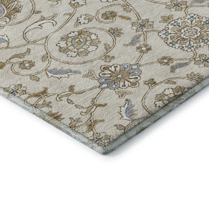 HomeRoots 5' X 8' Ivory Copper Gray Moroccan Area Rug - Washable, Stain Resistant, UV Protected for Durability 686809