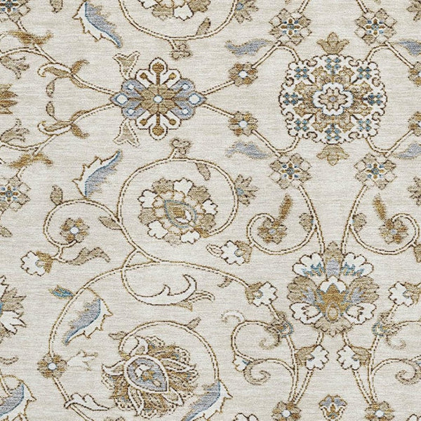 HomeRoots 5' X 8' Ivory Copper Gray Moroccan Area Rug - Washable, Stain Resistant, UV Protected for Durability 686809