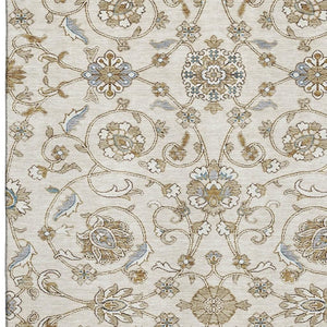 HomeRoots 5' X 8' Ivory Copper Gray Moroccan Area Rug - Washable, Stain Resistant, UV Protected for Durability 686809