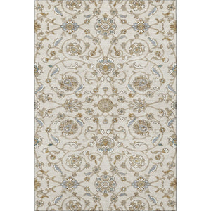 HomeRoots 8' X 10' Moroccan-Inspired Ivory, Copper & Gray Washable Area Rug with UV Protection & Durability 686811