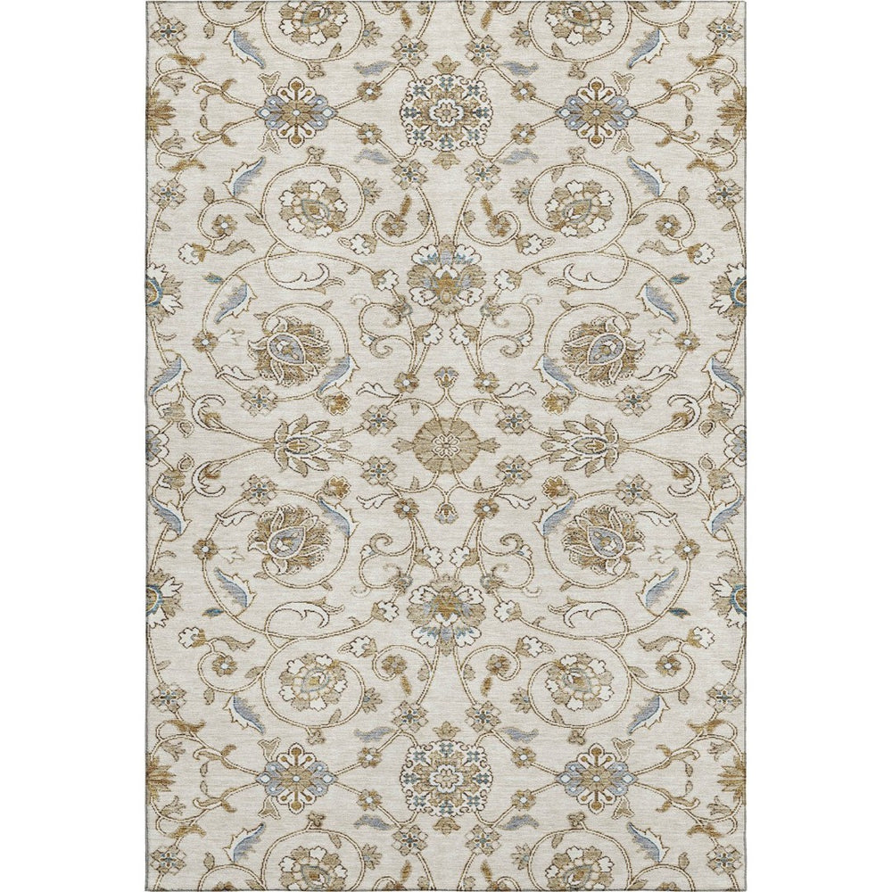 HomeRoots 9' X 12' Ivory Copper Gray Moroccan Area Rug - Stylish, Washable, UV-Resistant for Modern Homes 686812