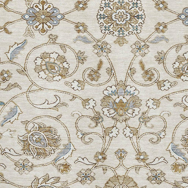 HomeRoots 9' X 12' Ivory Copper Gray Moroccan Area Rug - Stylish, Washable, UV-Resistant for Modern Homes 686812