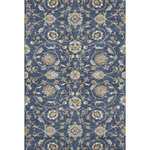 HomeRoots 10' X 14' Moroccan-Inspired Washable Area Rug in Navy, Beige & Ivory – UV Protected for Durability! 686819