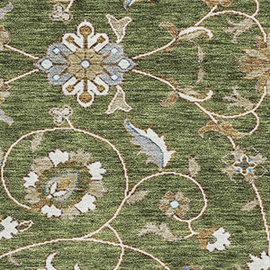 HomeRoots 5' X 8' Moroccan Area Rug in Olive Green, Gray & Beige - Stain-Resistant & UV-Protected for Durability 686821