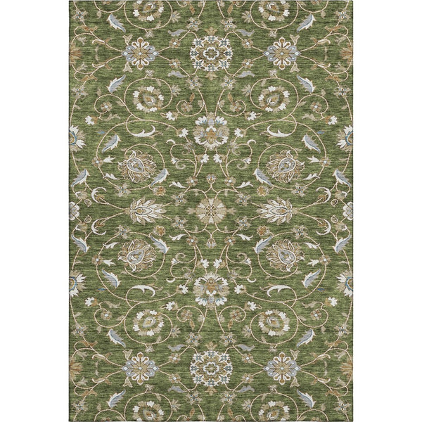 HomeRoots 8' X 10' Moroccan Washable Area Rug in Olive Green, Gray & Beige – Durable, Stylish & UV Protected! 686823