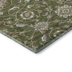 HomeRoots 8' X 10' Moroccan Washable Area Rug in Olive Green, Gray & Beige – Durable, Stylish & UV Protected! 686823