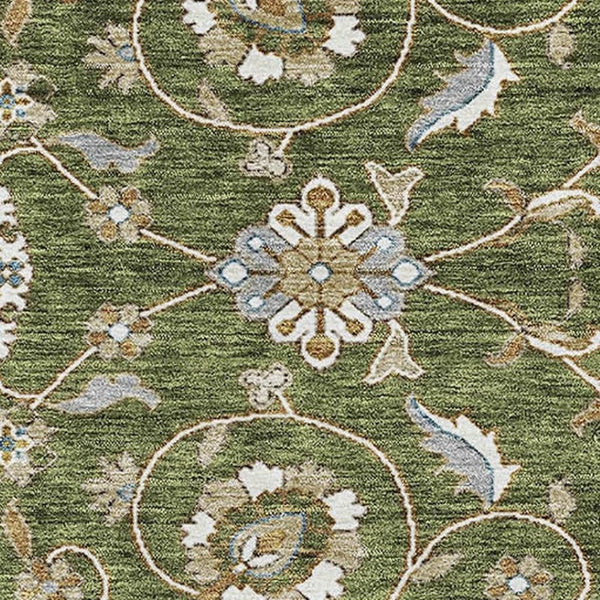 HomeRoots 8' X 10' Moroccan Washable Area Rug in Olive Green, Gray & Beige – Durable, Stylish & UV Protected! 686823