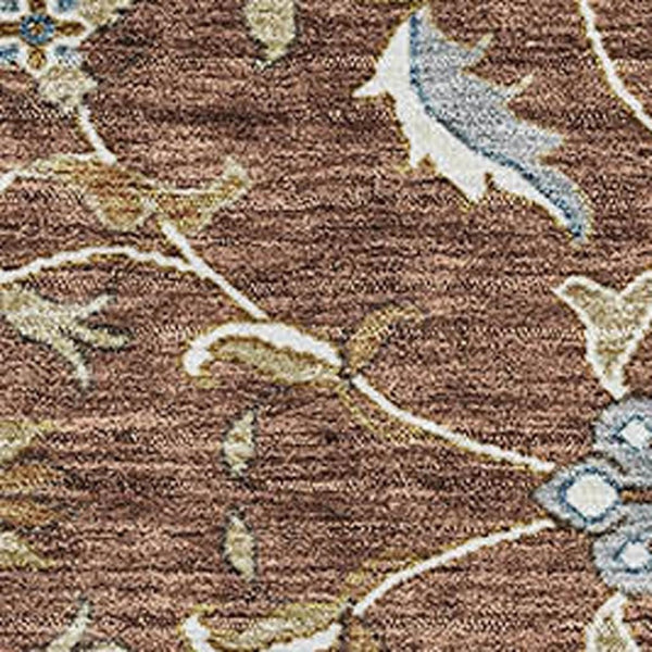 HomeRoots 5' X 8' Moroccan-Inspired Rust Gray and Ivory Area Rug – Washable, UV-Protected, Stylish & Durable 686827
