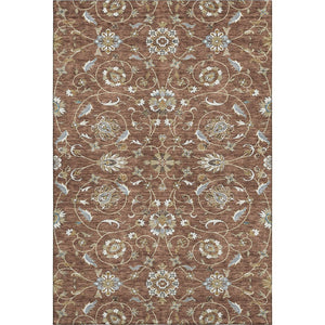 HomeRoots 8' X 10' Moroccan Washable Area Rug - Rust Gray & Ivory with UV Protection for Family Living Spaces 686829