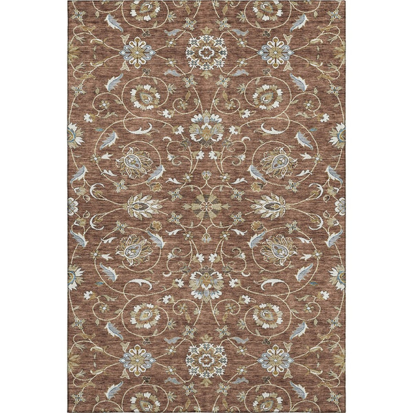 HomeRoots 8' X 10' Moroccan Washable Area Rug - Rust Gray & Ivory with UV Protection for Family Living Spaces 686829