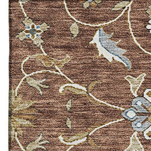 HomeRoots 8' X 10' Moroccan Washable Area Rug - Rust Gray & Ivory with UV Protection for Family Living Spaces 686829
