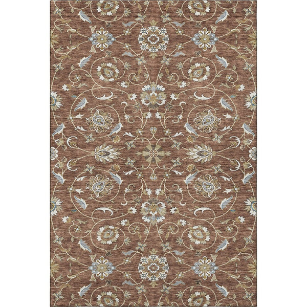 HomeRoots 8' X 10' Moroccan Washable Area Rug - Rust Gray & Ivory with UV Protection for Family Living Spaces 686829