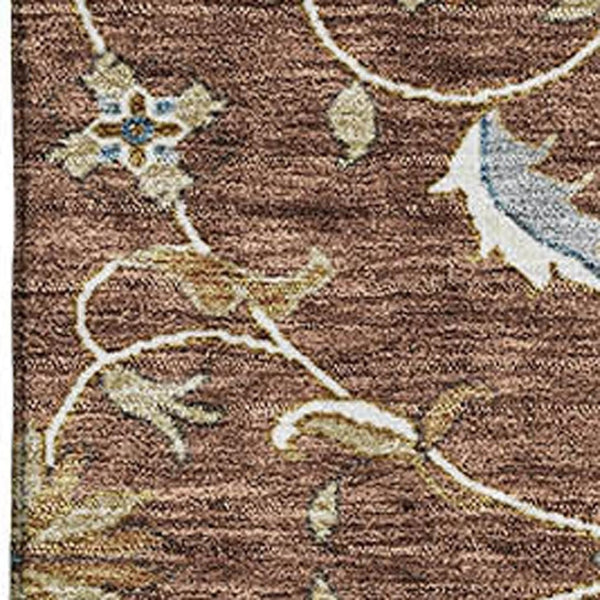HomeRoots 9' X 12' Moroccan Washable Area Rug in Rust, Gray & Ivory - Durable, Stain-Resistant, UV Protected! 686830