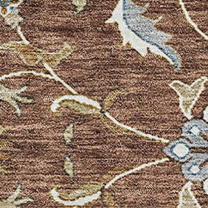 HomeRoots 10' X 14' Moroccan Washable Area Rug in Rust Gray & Ivory - Stylish, Durable & UV Protected Design 686831