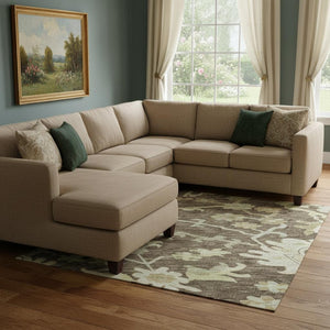 HomeRoots 8' X 10' Elegant Floral Medallion Area Rug - Washable, UV Protected, Perfect for High-Traffic Spaces 686847