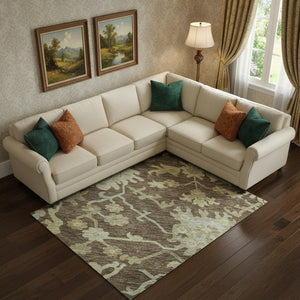 HomeRoots 9' X 12' Floral Medallion Washable Area Rug - Durable, Stain-Resistant with UV Protection & Elegance 686848