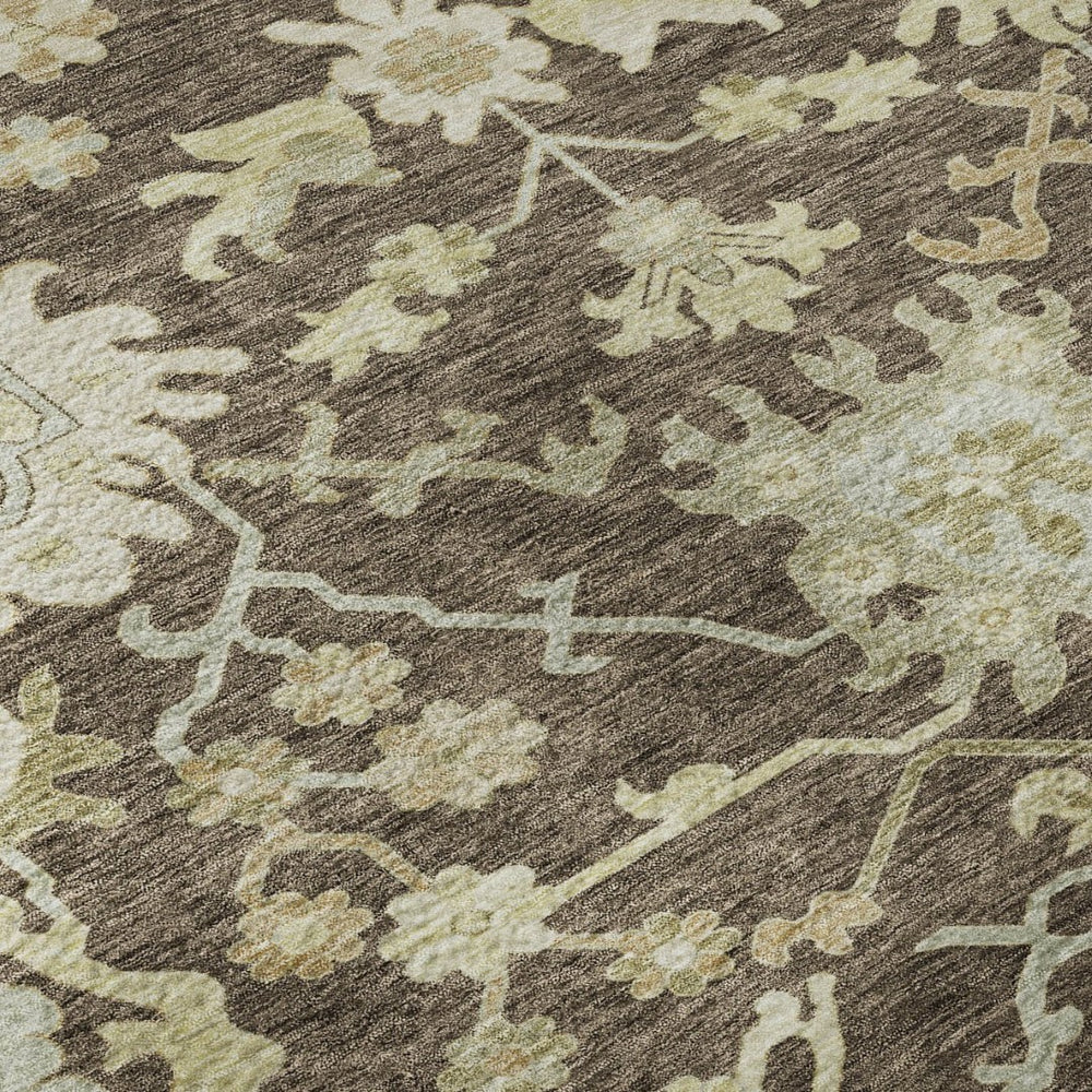 HomeRoots 9' X 12' Floral Medallion Washable Area Rug - Durable, Stain-Resistant with UV Protection & Elegance 686848
