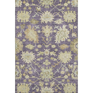 HomeRoots 5' X 8' Floral Medallion Area Rug in Eggplant, Beige & Sage – Washable, UV-Protected & Stylish Decor 686851