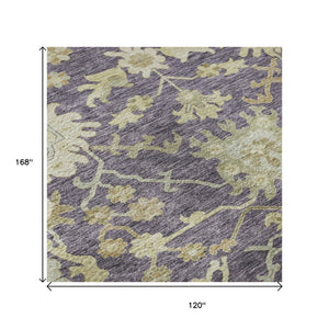 HomeRoots 10' X 14' Elegant Floral Medallion Area Rug - Washable, Stain-Resistant, UV Protected for Homes 686855