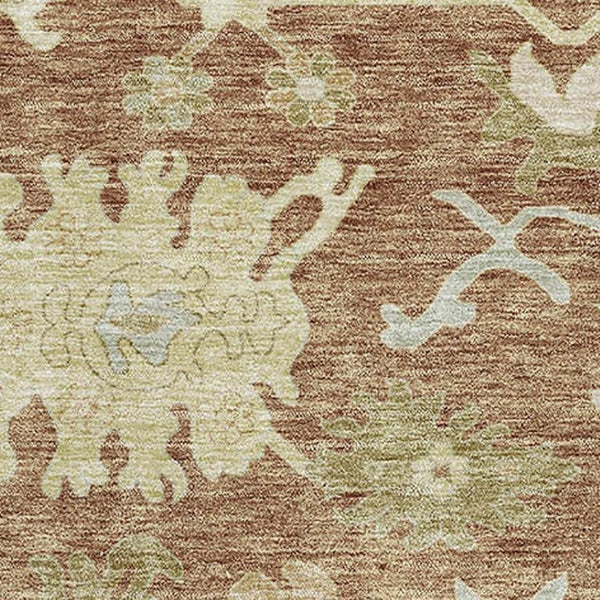 HomeRoots 10' X 14' Washable Floral Medallion Area Rug with UV Protection – Elegant, Durable, and Stain Resistant! 686873