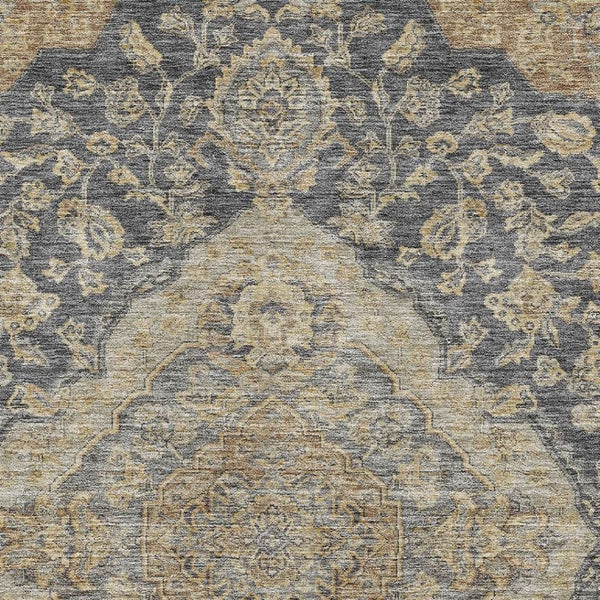 HomeRoots 8' X 10' Elegant Floral Medallion Area Rug - Washable, UV-Protected, Stain-Resistant & Durable Design 686883